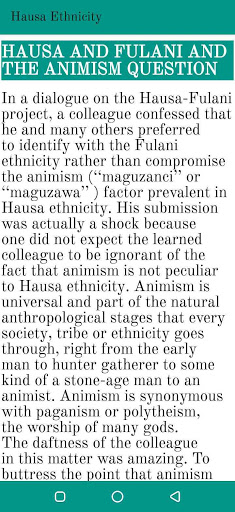 HAUSA ETHNICITY