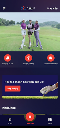 Android application 72+ Golf Academy screenshort