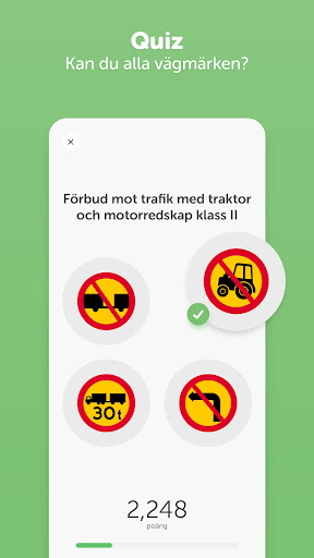 Android application Vägmärkesspelet screenshort