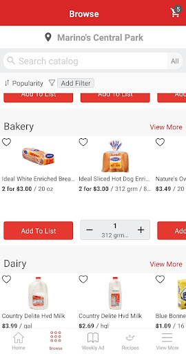 Android application Marino's Market screenshort