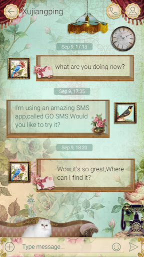 GO SMS RETRO ELEGANCE THEME Screen 2