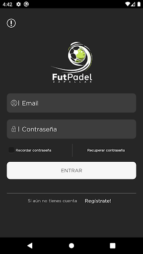Android application FutPadel Zapallar screenshort