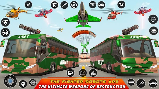 Army Bus Robot Car Game 3d 14