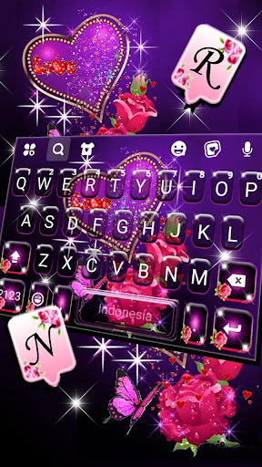 Sparkle Purple Heart Keyboard Screen 3