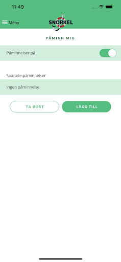 Android application Snorkelövning screenshort