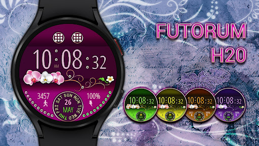 Android application Futorum H20 Flower watch face screenshort