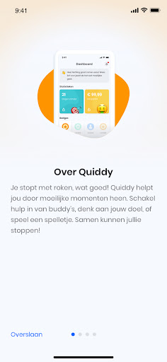 Android application Quiddy - stoppen met roken screenshort