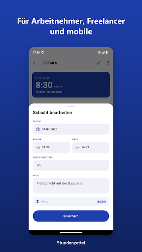 Stundenzettel — Arbeitszeit — Screenshot 7