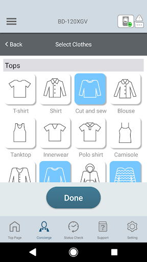 Android application Hitachi Washer screenshort