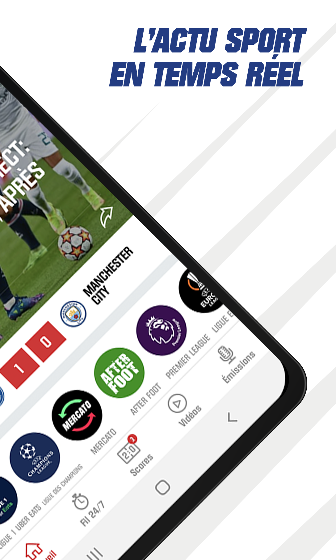 Android application RMC Sport News, Résultats foot screenshort