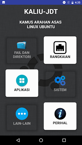 Android application KALIU-JDT (KAMUS LINUX UBUNTU) screenshort