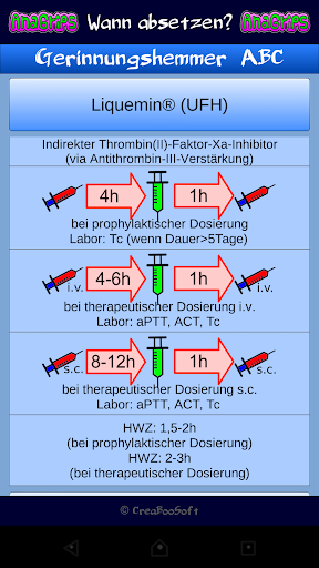 Android application Antikoagulation (Leitlinien) screenshort