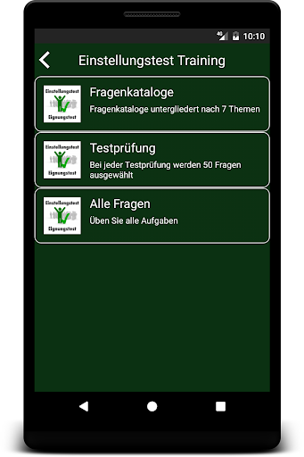 Eignungstest Einstellungstest Screen 2