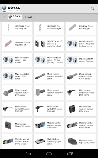 COVAL e-catalogue Screen 3