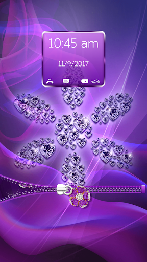 Purple Diamond Flower Zipper Screen 2