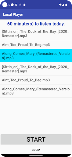 Android application Audio Player Local screenshort