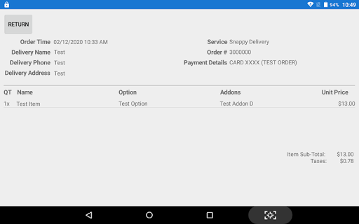 SnappyEats Owner Portal Screen 2
