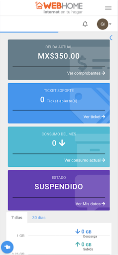 Android application WebHome Telecomunicaciones screenshort