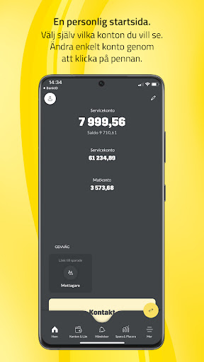 Android application Sparbanken Syd mobilbank screenshort