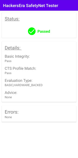 HackersEra SafetyNet Tester Screen 2