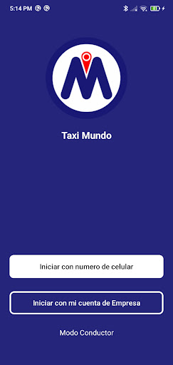 Android application Taxi Mundo screenshort