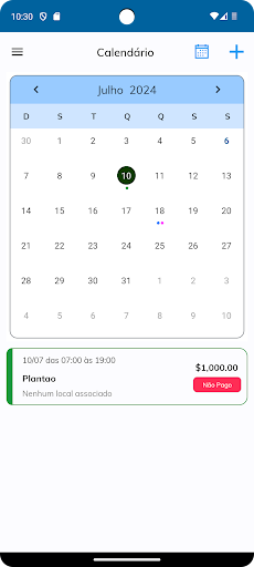 Android application Plantãozinho screenshort