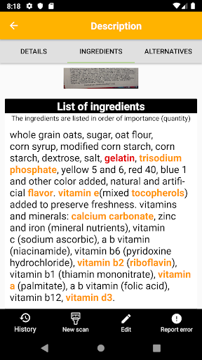 My Vegetarian Scanner Screen 2