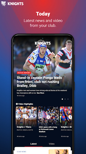 Android application Newcastle Knights screenshort