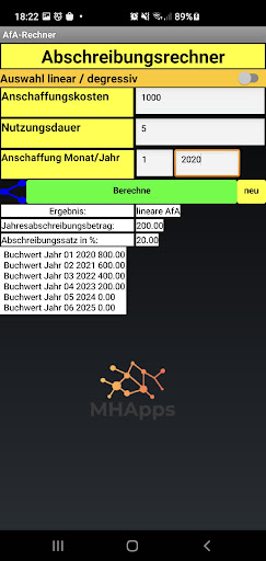 AfA-Rechner Screen 3