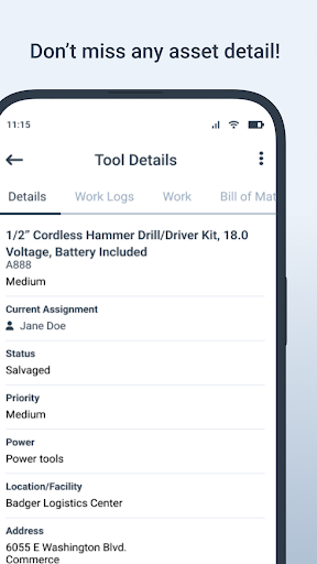 WorkTrek CMMS Screen 3