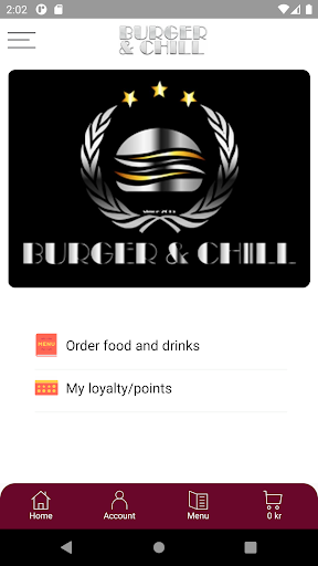 Android application Burger and Chill screenshort