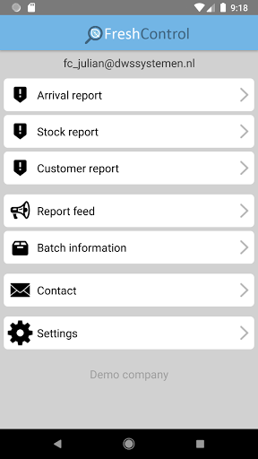 Android application FreshControl QC App screenshort