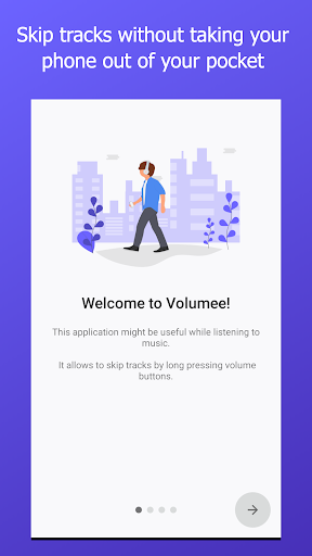 Android application Volumee - skip tracks screenshort