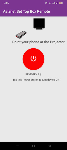 Asianet Set Top Box Remote Screen 2