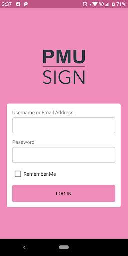PMU Sign Screen 2