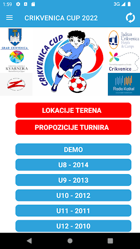 Android application Crikvenica cup screenshort