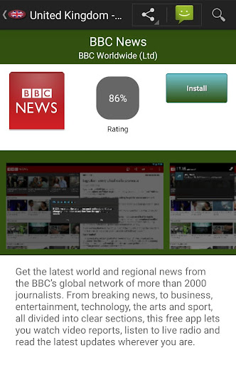 Android application British apps and games screenshort