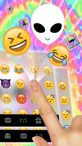 Alien Tie Dye Keyboard Theme Screen 3