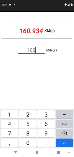 Mile KiloMeter Calc Screen 2