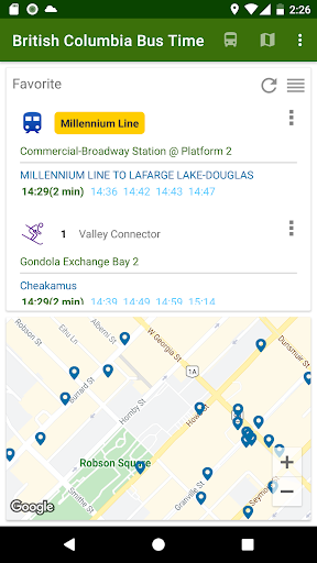 British Columbia Bus Time Screen 2