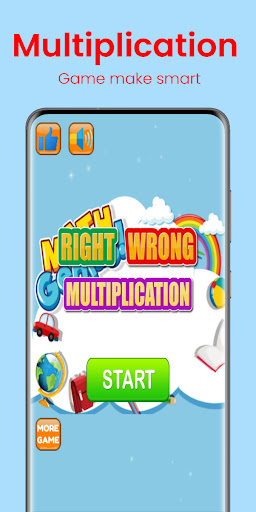 Android application Right Wrong Multiplication screenshort