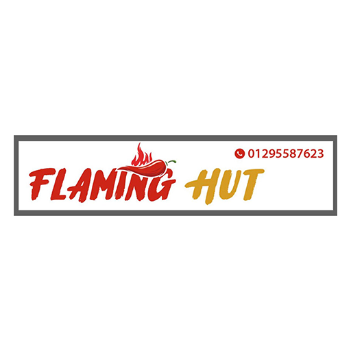 The Flaming Hut. logo