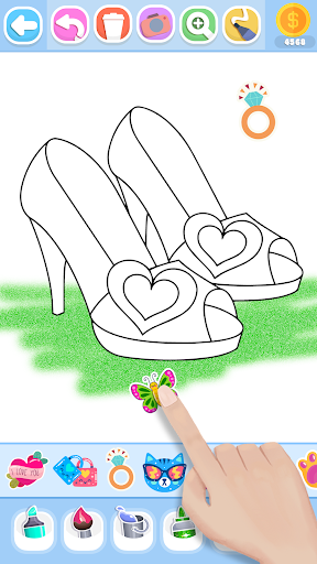 Glitter Beauty Coloring Pages Screen 3