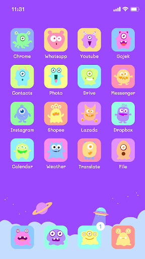 Wow Monster Theme - Icon Pack Screen 2