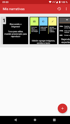 Android application Orígenes screenshort