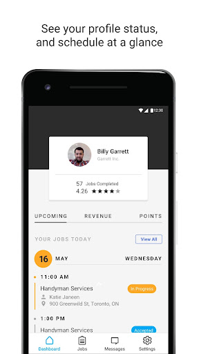 Android application Jiffy for Pros screenshort