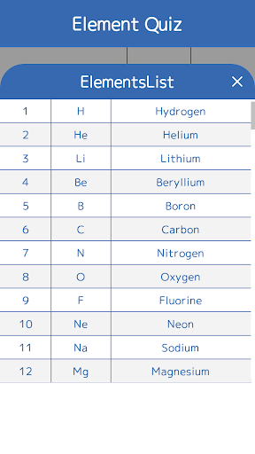 Element Quiz Screen 3