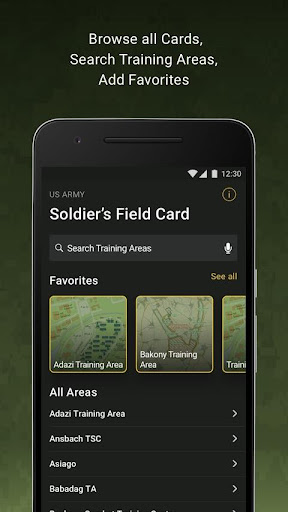 Android application Soldier's Field Card screenshort