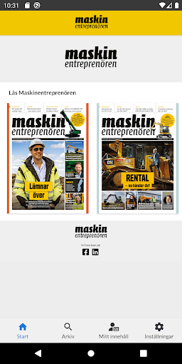 Android application Maskinentreprenören screenshort