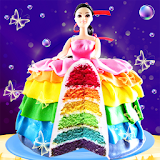 Rainbow Doll Cake bakery Game - DIY Cooking Kids icon